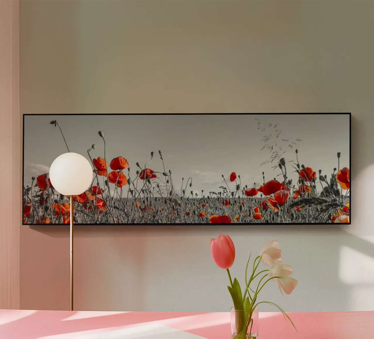 Mohnblumenfeld | Panorama colourkey plexiglass da Melanie Viola