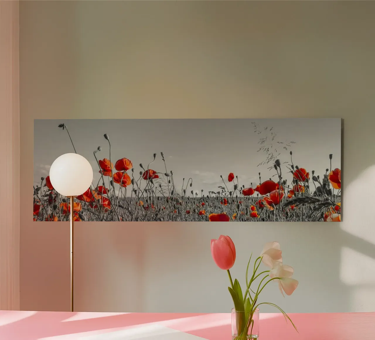 Mohnblumenfeld | Panorama colourkey plexiglass da Melanie Viola