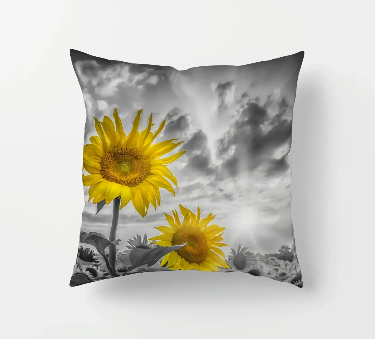 Due girasoli a fuoco cuscino da Melanie Viola