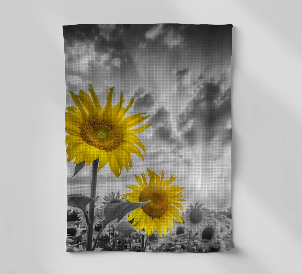 Due girasoli a fuoco canovaccio da cucina da Melanie Viola