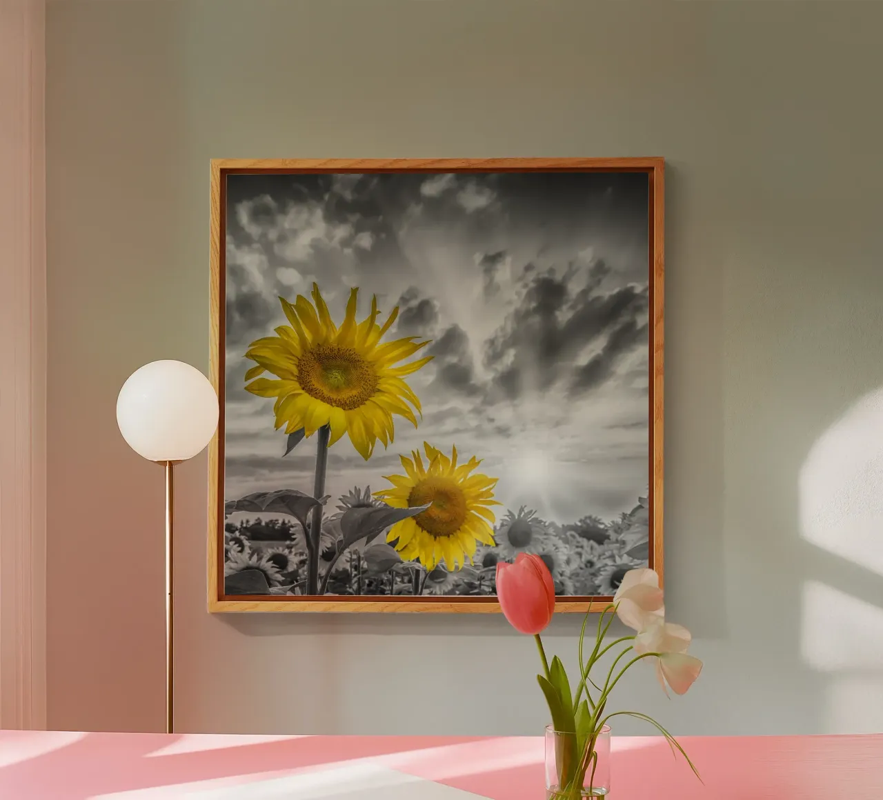 Due girasoli a fuoco plexiglass da Melanie Viola