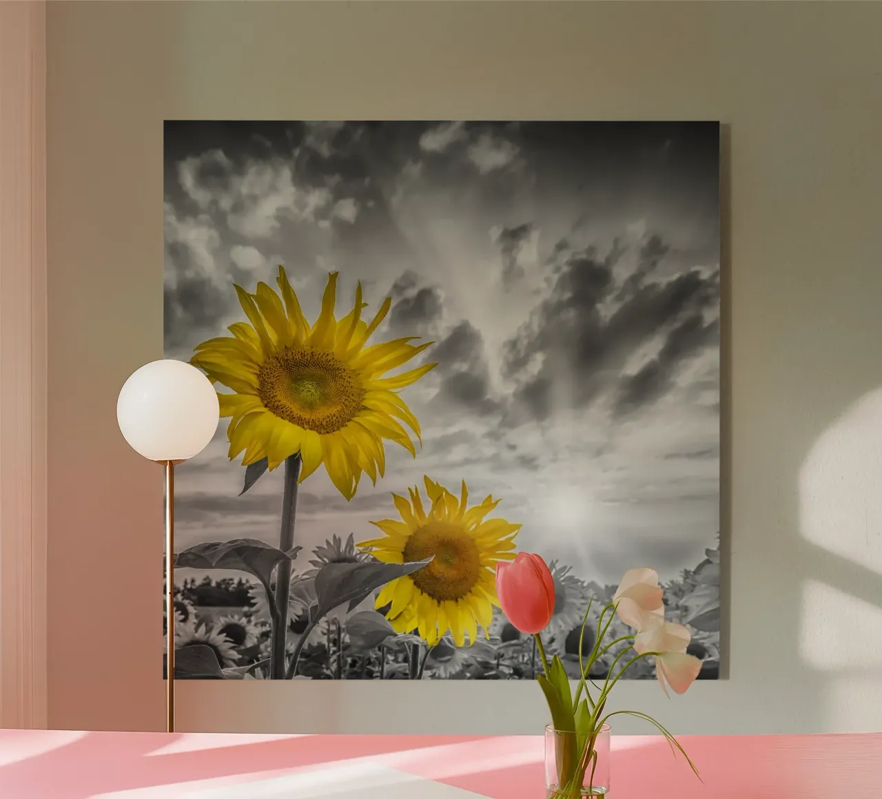 Due girasoli a fuoco plexiglass da Melanie Viola