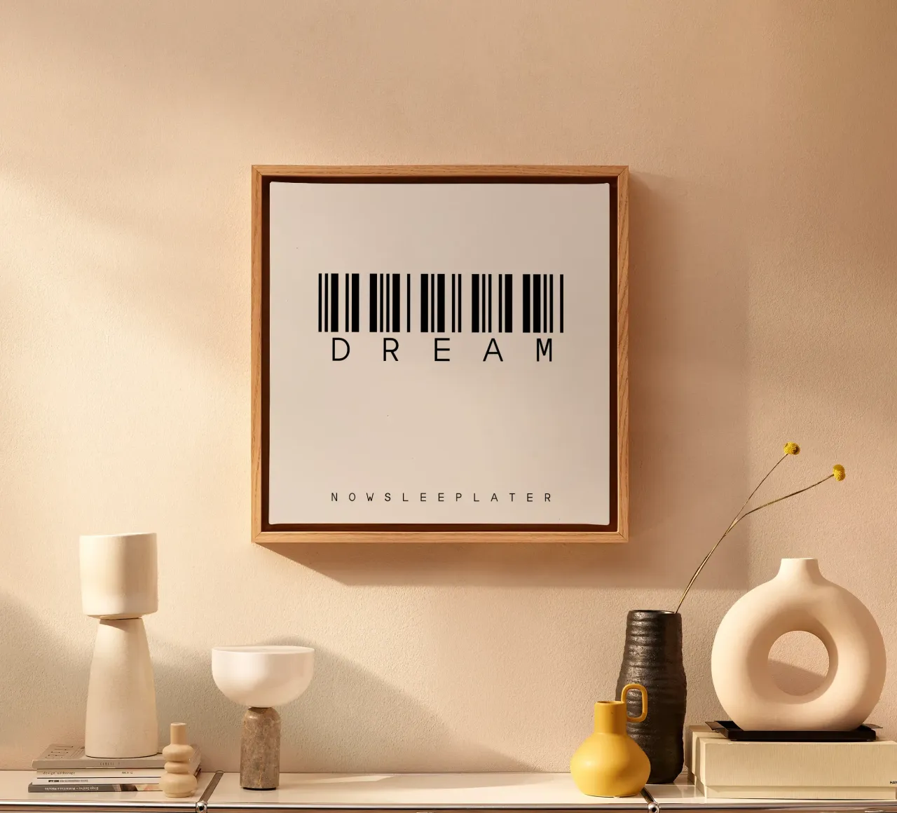 Barcode DREAM canvas van WordArt