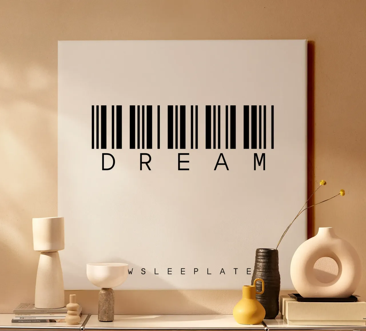 Barcode DREAM canvas van WordArt
