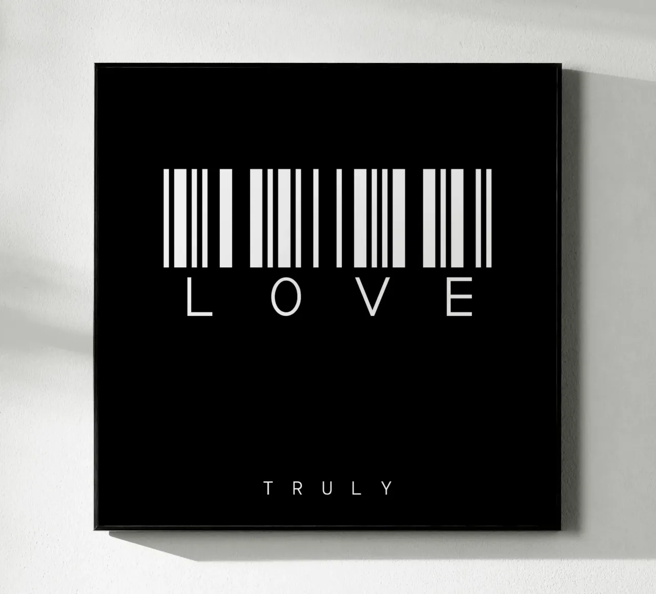 Barcode LOVE truly Black Acryl-Glas von steffi | wordART