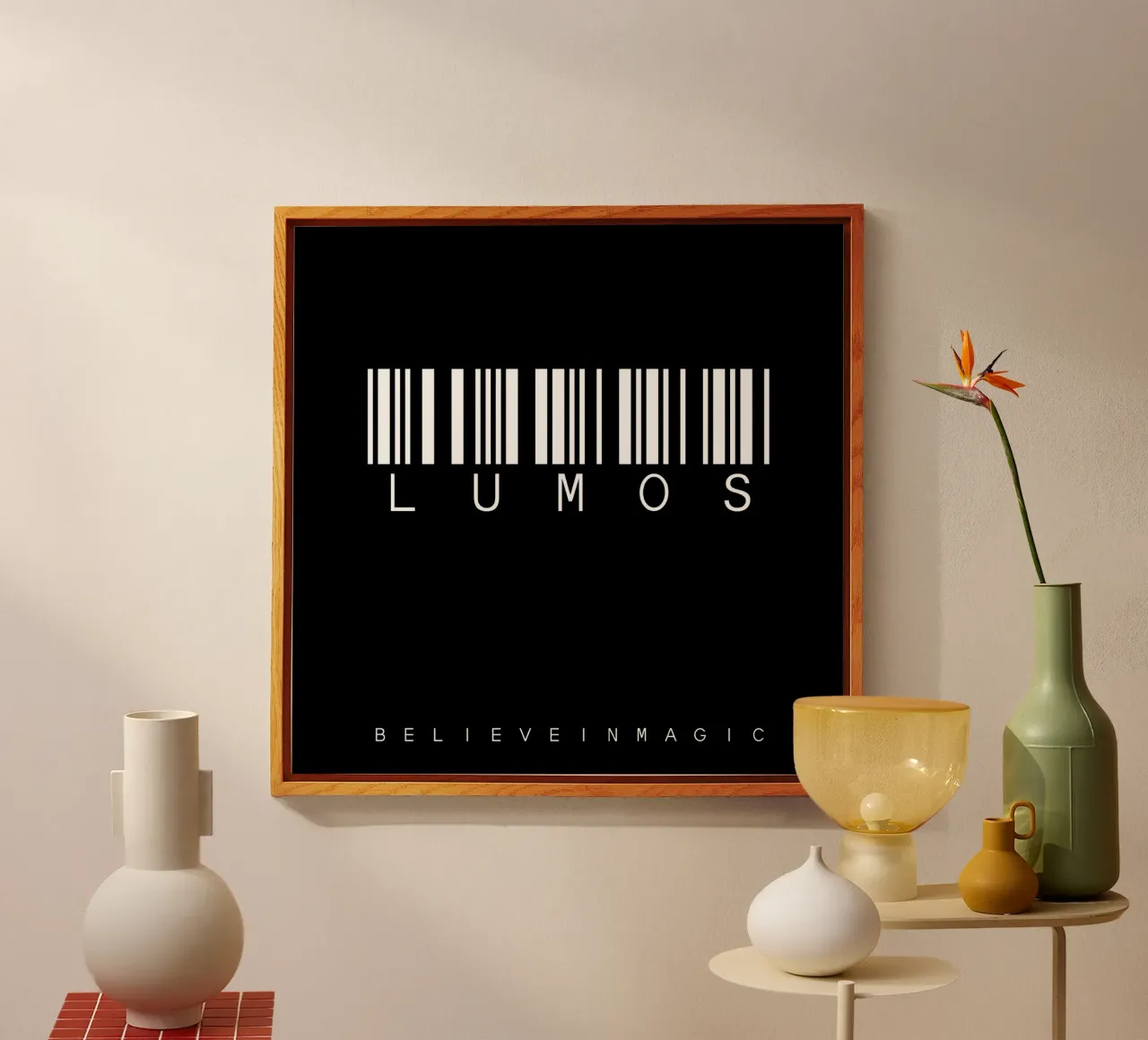 Barcode LUMOS Black plexiglass da WordArt
