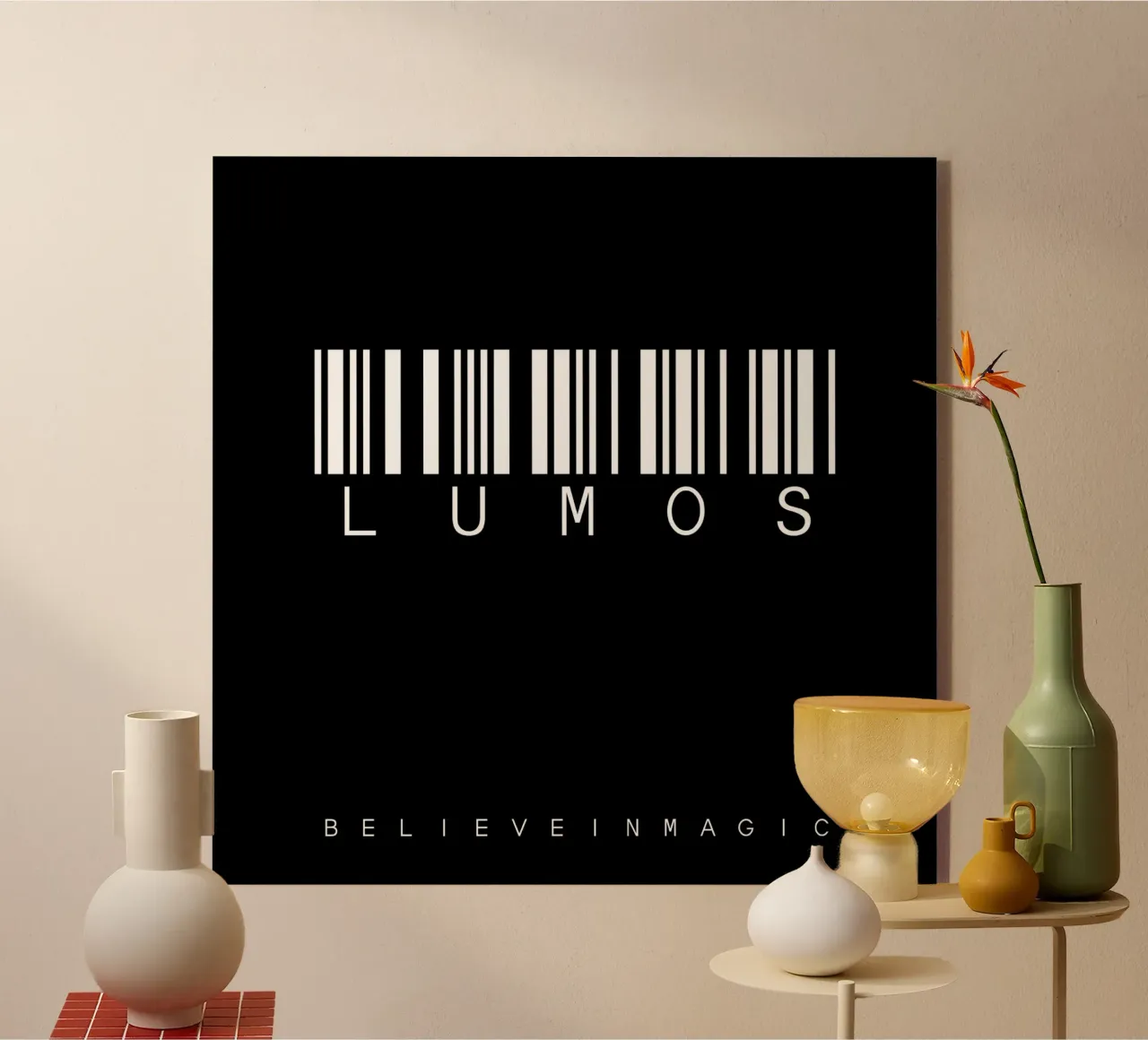 Barcode LUMOS Black plexiglass da WordArt