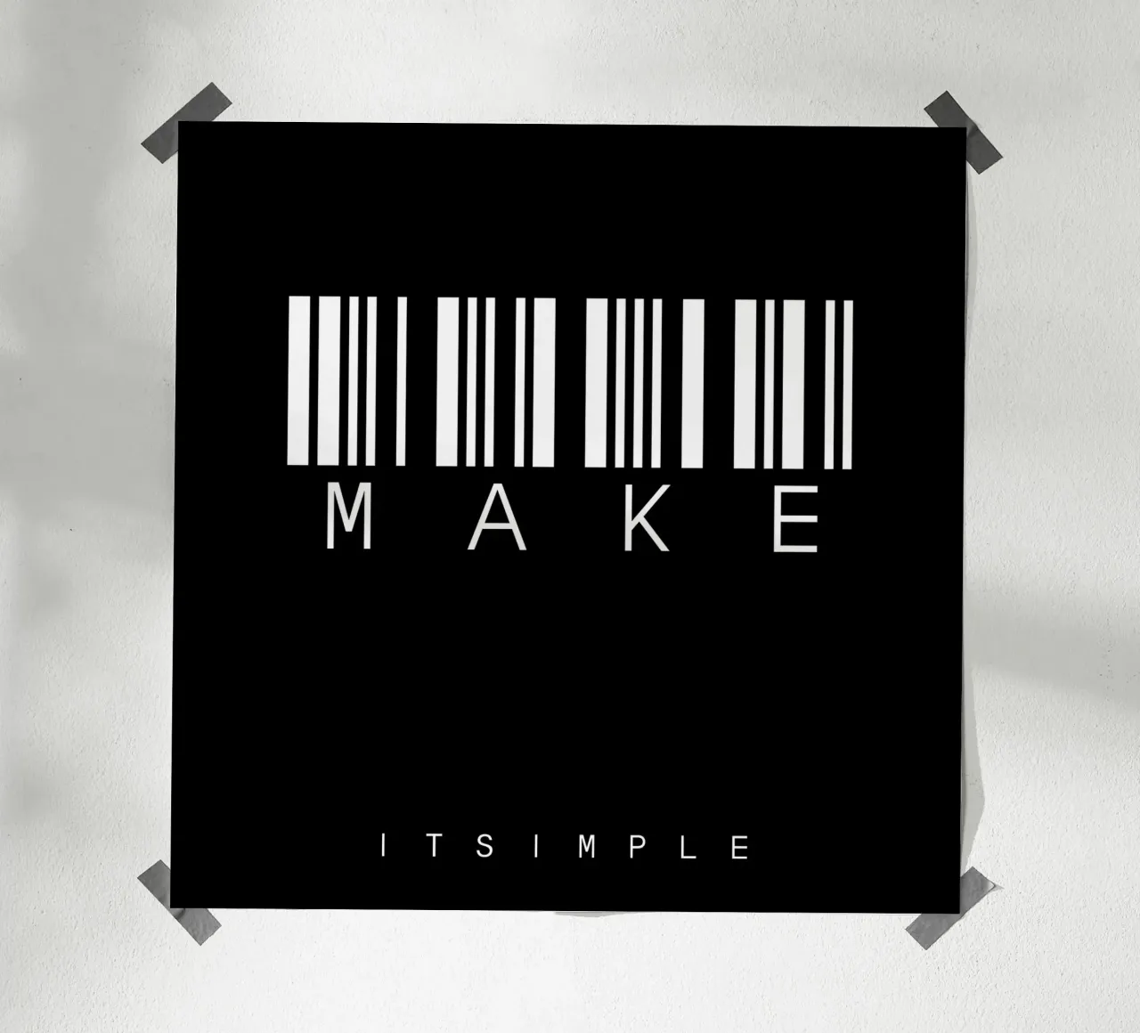 Barcode MAKE Black poster da WordArt