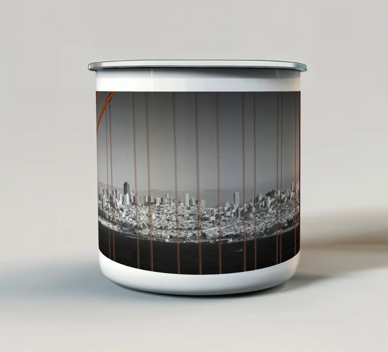 Ponte del Golden Gate - Panorama tazza in smalto da Melanie Viola