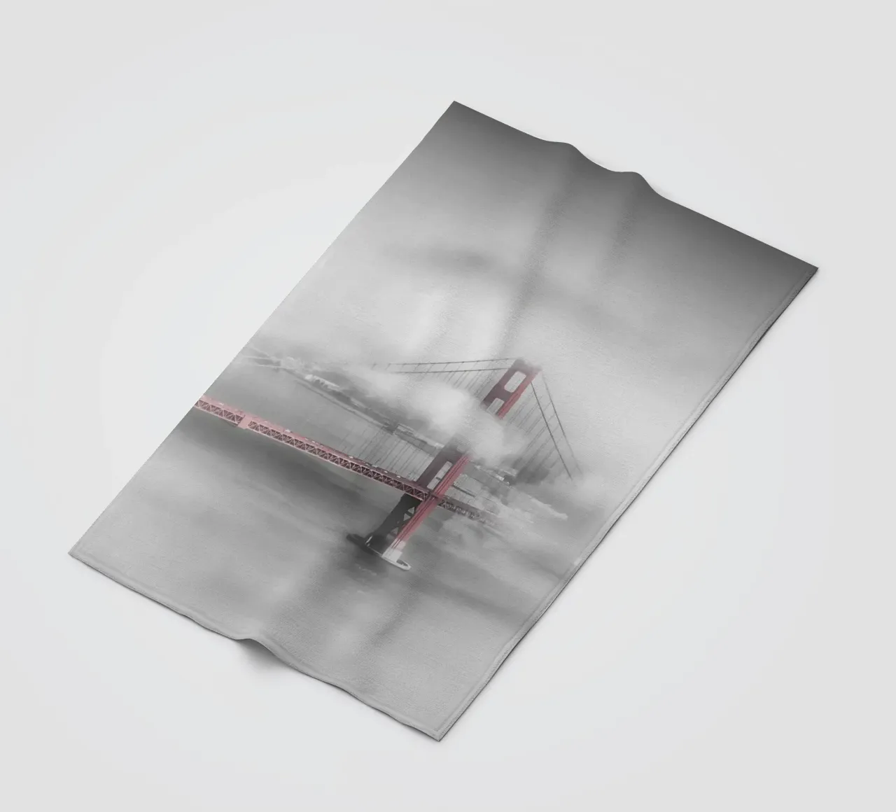 Golden Gate Bridge in the fog | colourkey fleece blanket by Melanie Viola