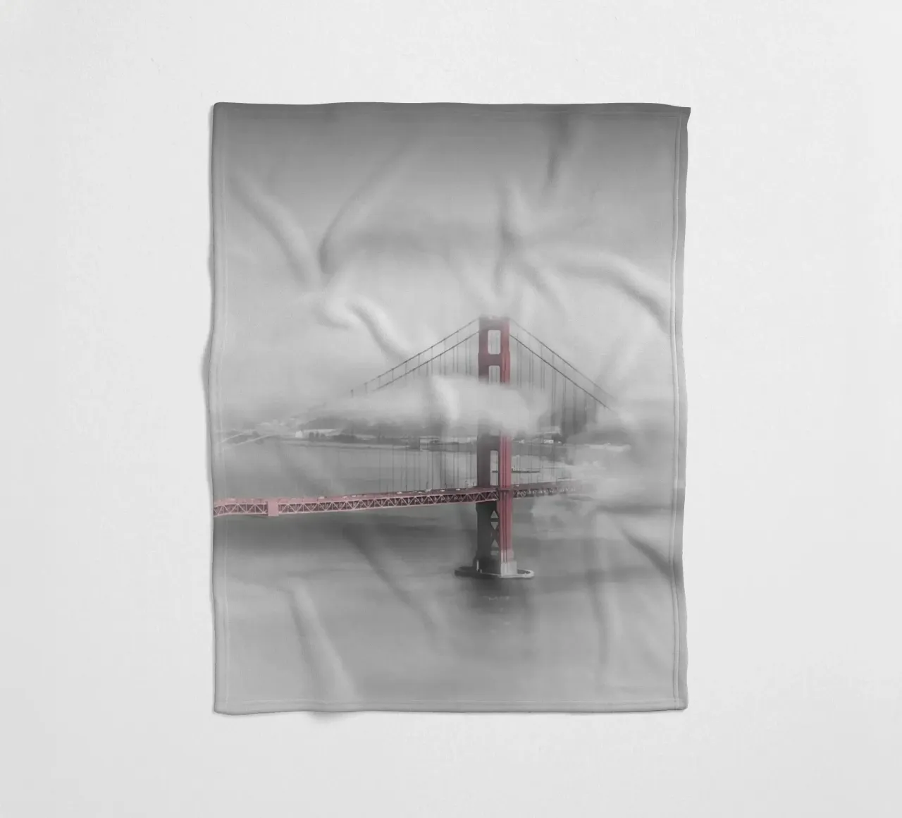 Golden Gate Bridge in the fog | colourkey fleece blanket by Melanie Viola