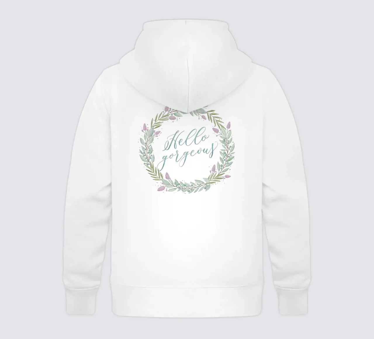Ghirlanda floreale: Ciao, splendido. Fiori con calligrafia delicata felpa bambino con cappuccio da CalliLetters