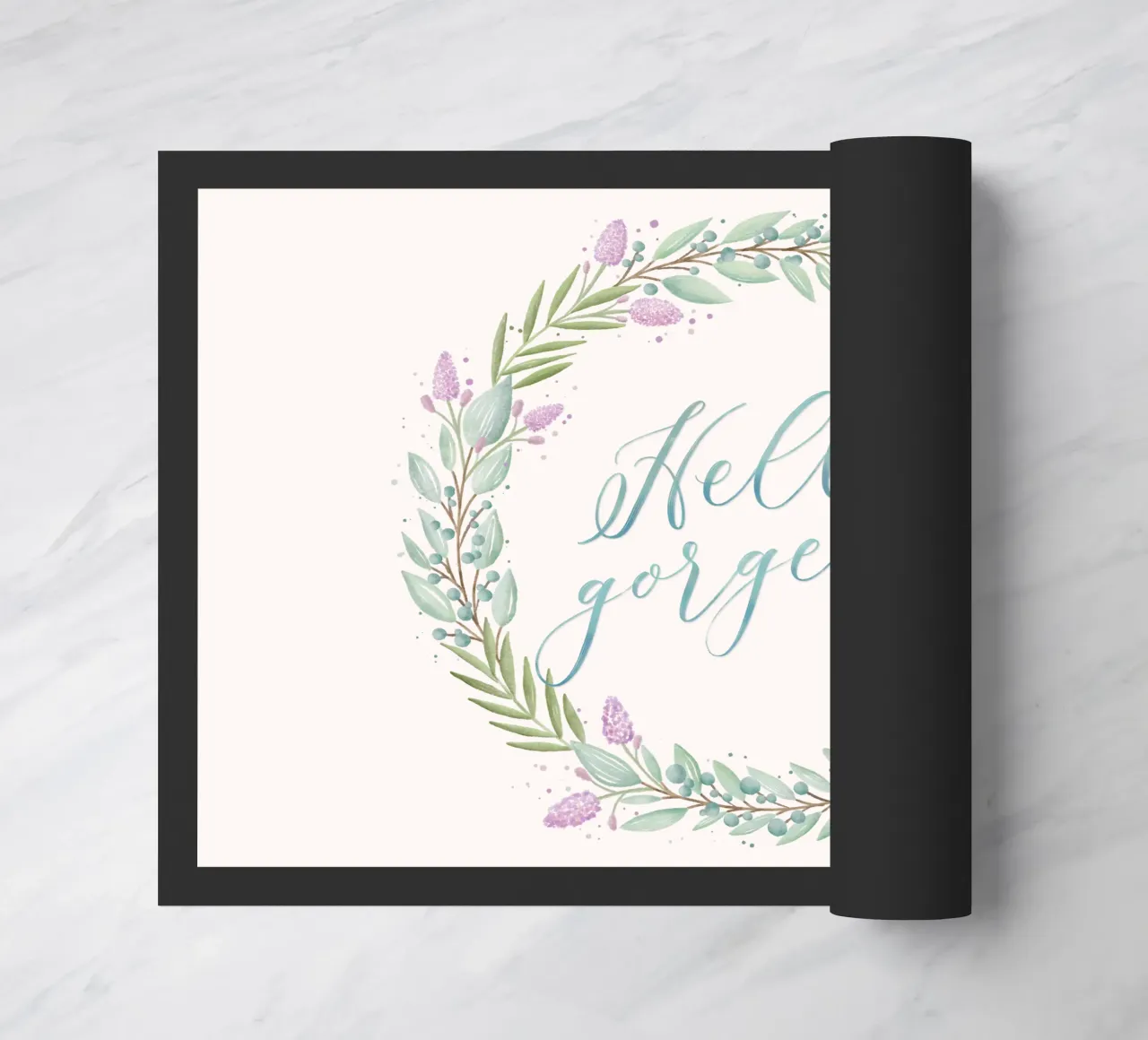 Ghirlanda floreale: Ciao, splendido. Fiori con calligrafia delicata zerbino da CalliLetters