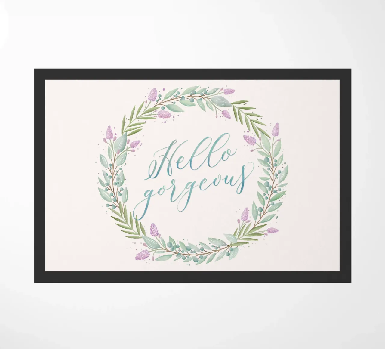 Ghirlanda floreale: Ciao, splendido. Fiori con calligrafia delicata zerbino da CalliLetters