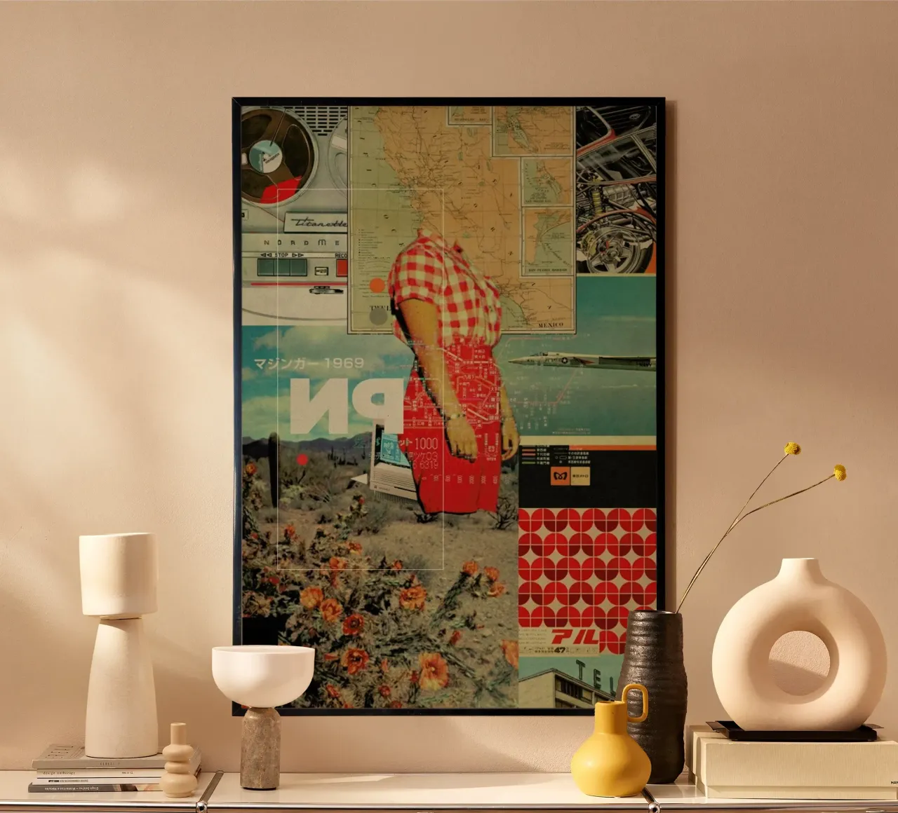 NP 1969 poster con telaio in legno da Frank Moth