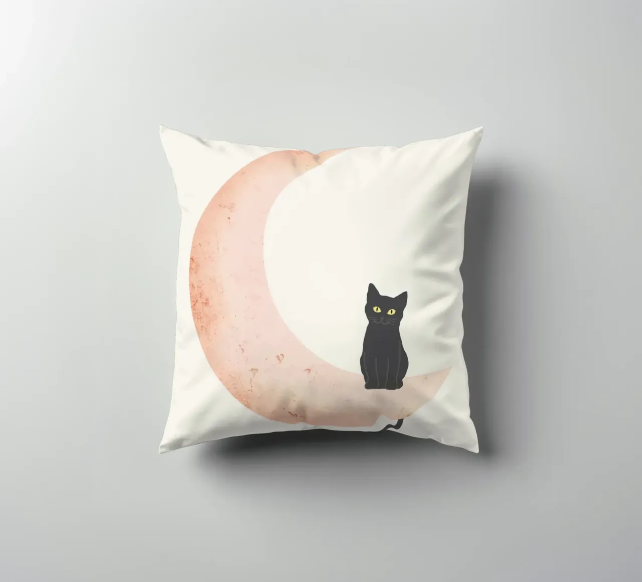 Gatto della mezzaluna cuscino da Melloi Art Print