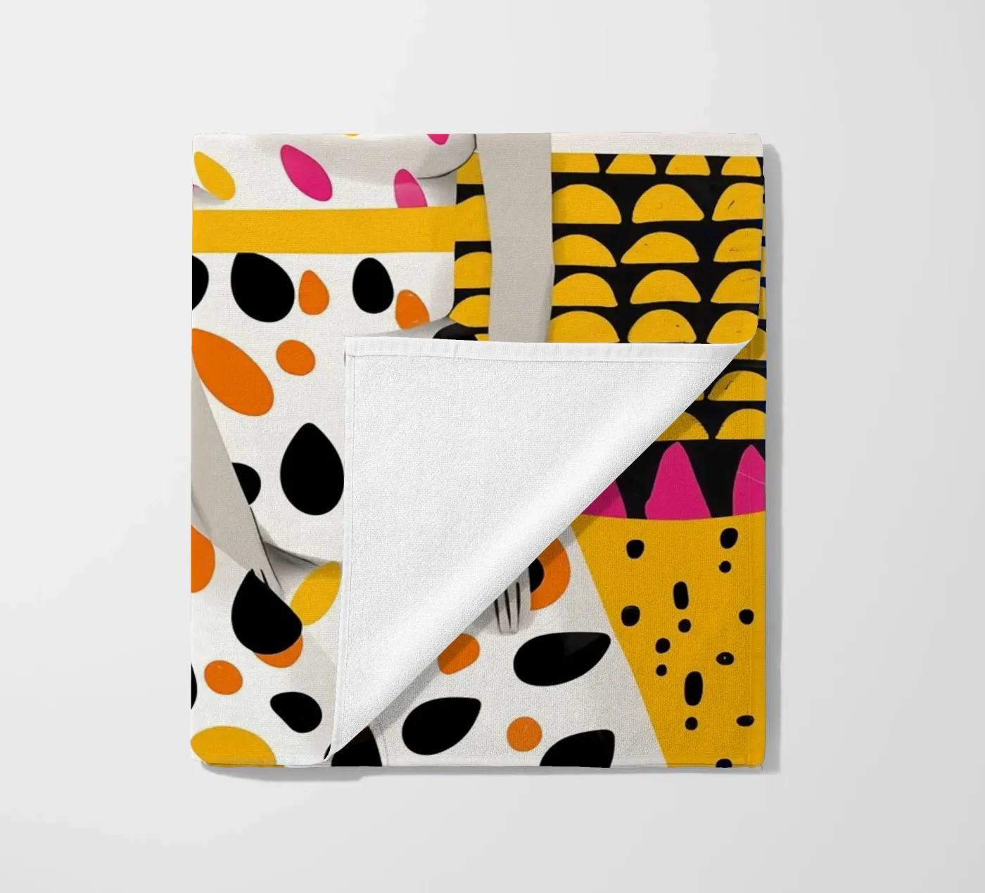 Dalmatian Collage | Woman and Dog Patchwork Strandtuch von Autofocus