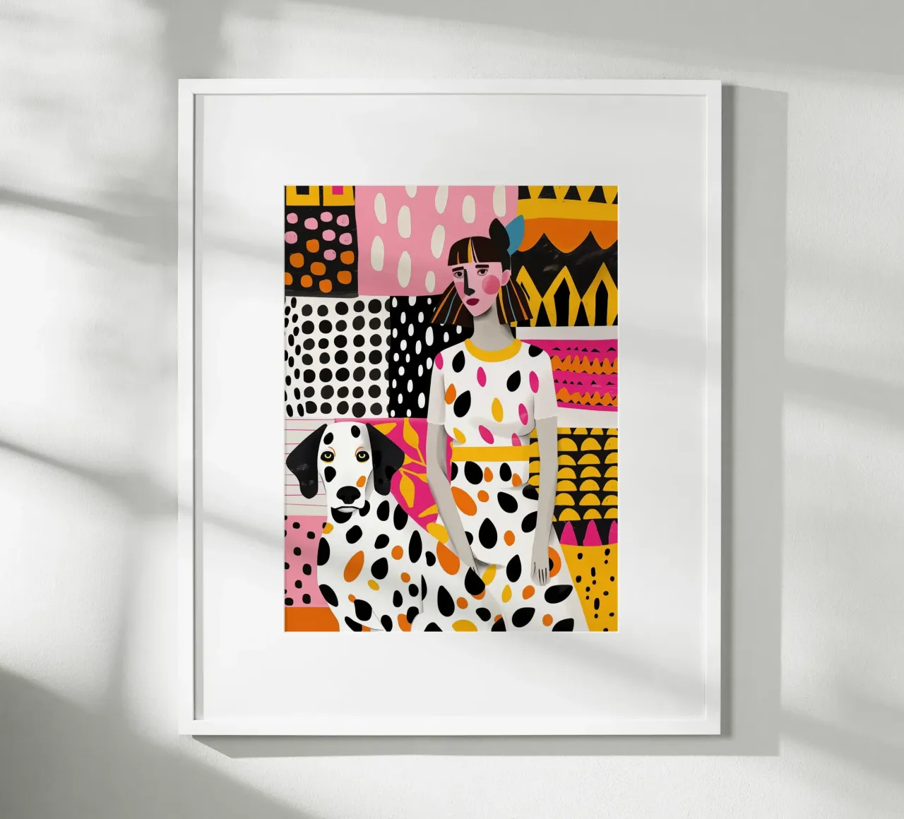 Dalmatian Collage | Woman and Dog Patchwork poster by Autofocus