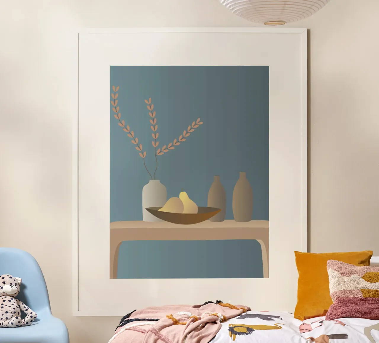 Modernes Stillleben in Dunkelblau I Poster von Atelier_SousleMont