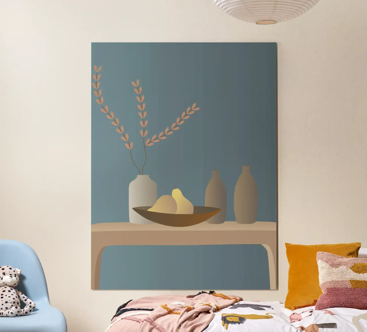 Modernes Stillleben in Dunkelblau I Poster von Atelier_SousleMont
