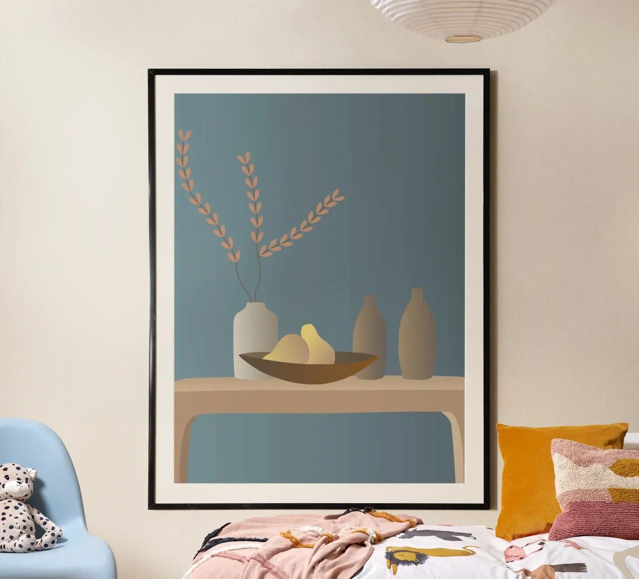 Modernes Stillleben in Dunkelblau I Poster von Atelier_SousleMont
