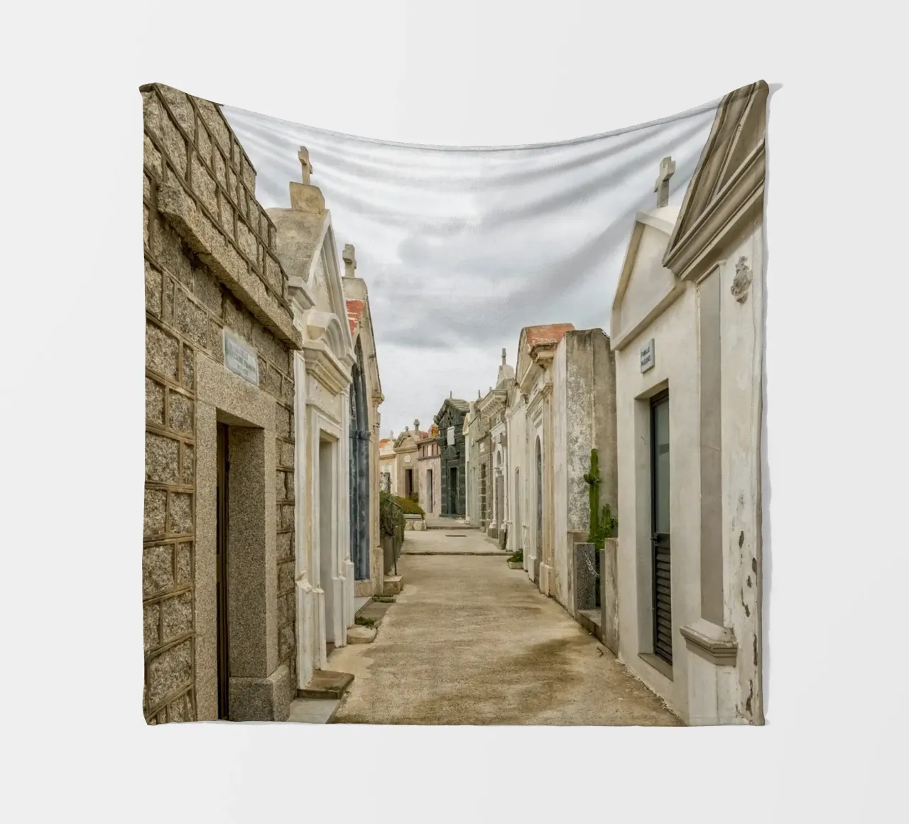 Gravehouses fleece blanket by Curious Collections by Marielle Leenders