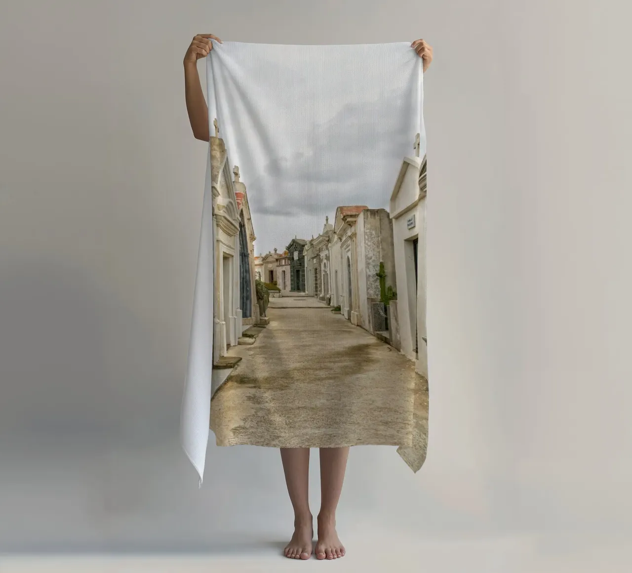 Gravehouses beach towel by Curious Collections by Marielle Leenders