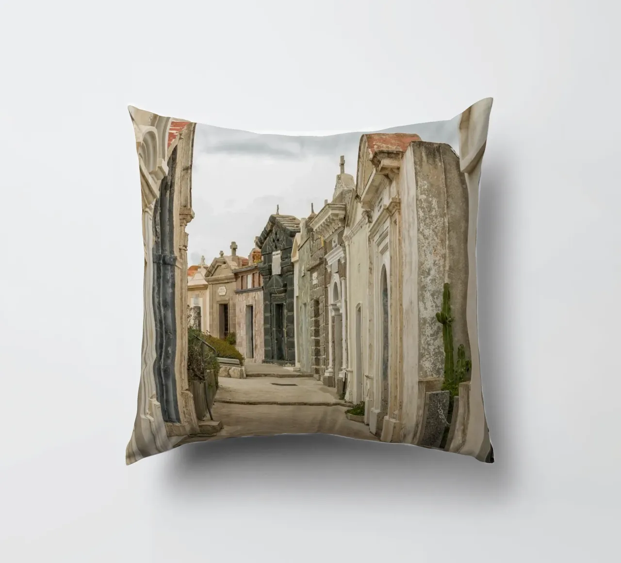Gravehouses decorative cushion by Curious Collections by Marielle Leenders