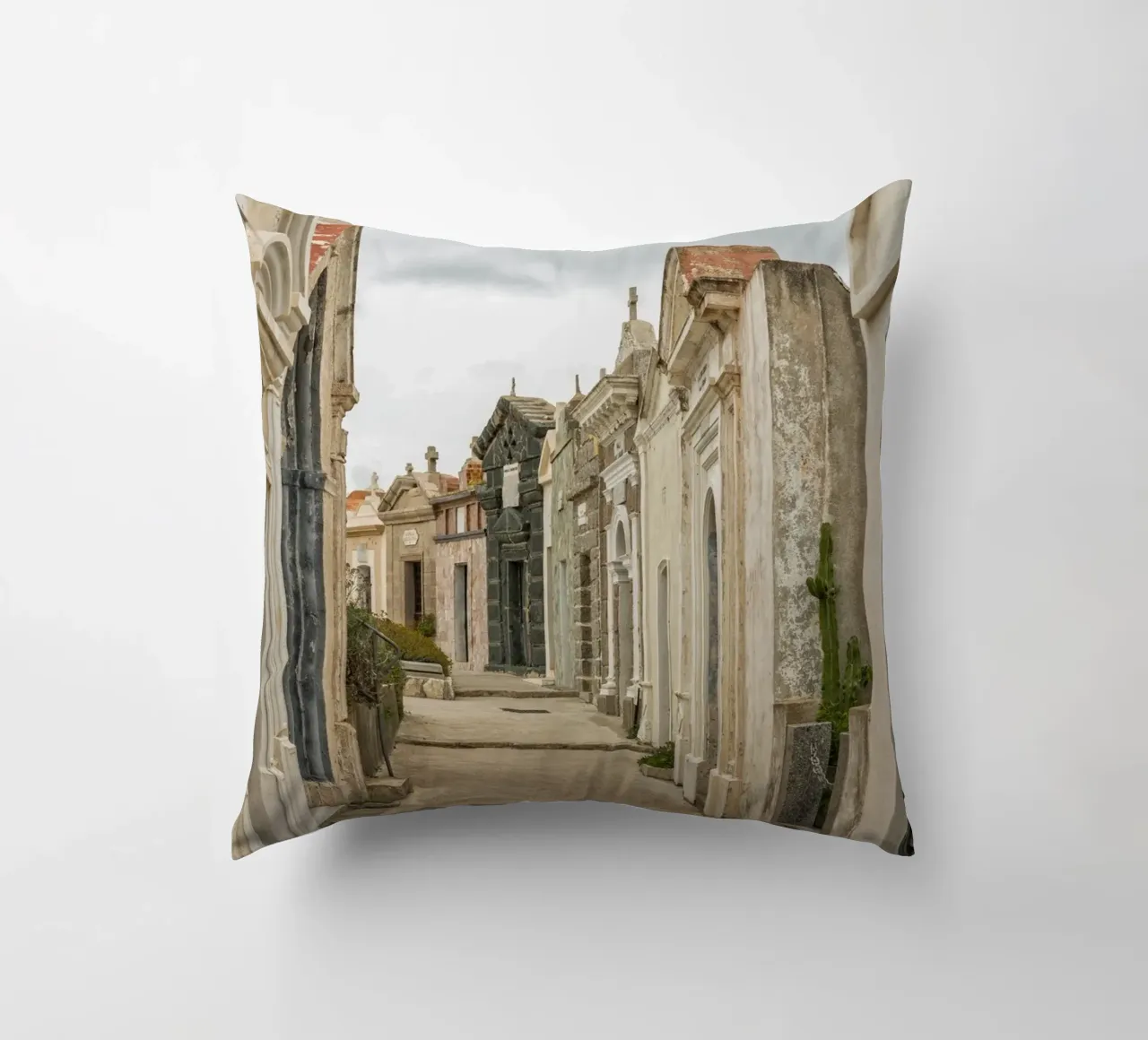 Gravehouses decorative cushion by Curious Collections by Marielle Leenders