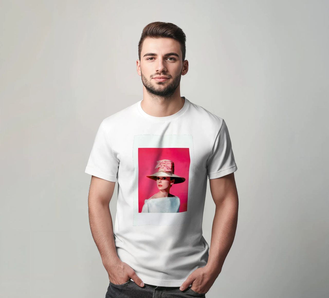 Audrey Hepburn in Funny Face, 1957 T-Shirt von Gallery Print and Art Limited