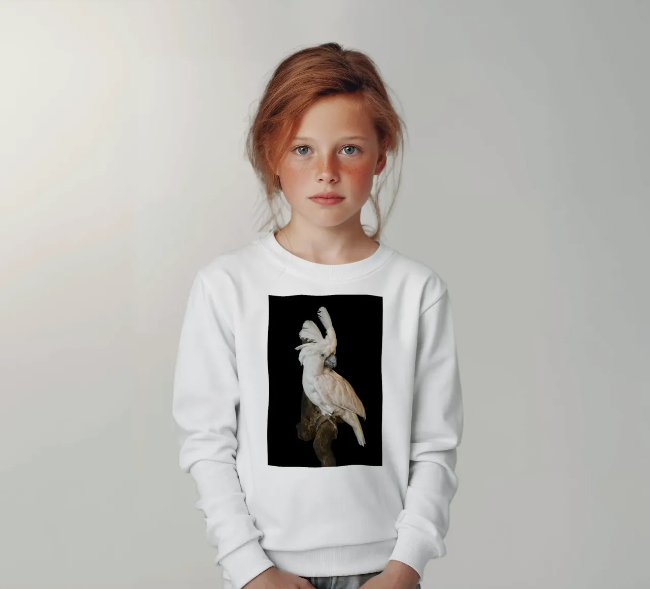 Cacatua bianco felpa bambino da Curious Collections by Marielle Leenders