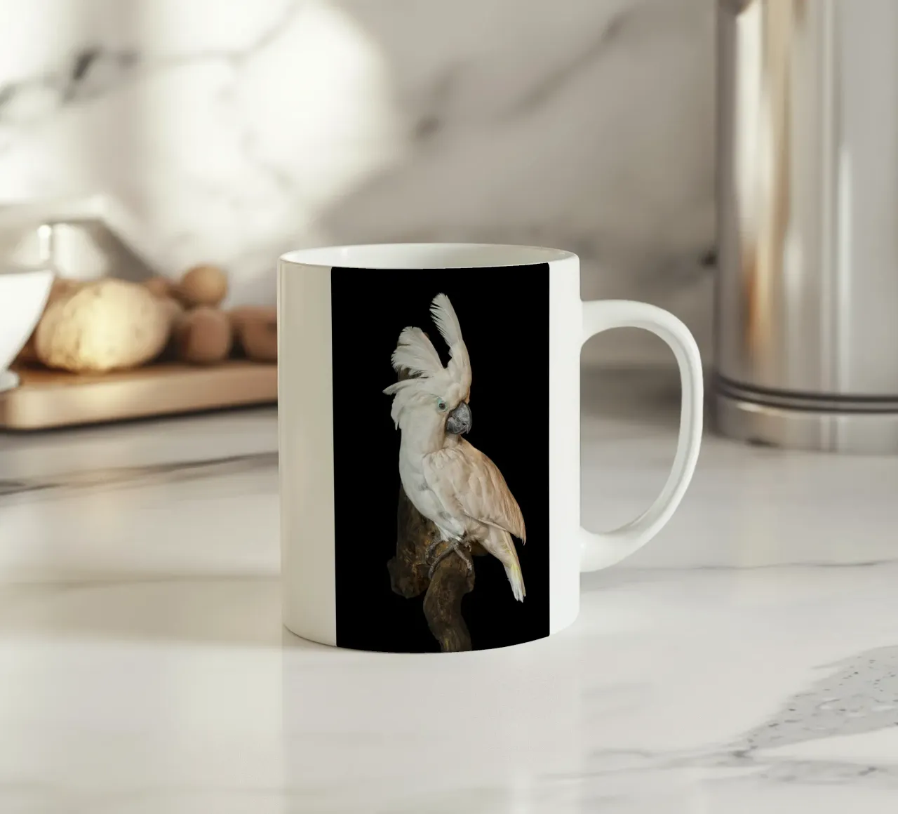 Cacatua bianco tazza in ceramica da Curious Collections by Marielle Leenders