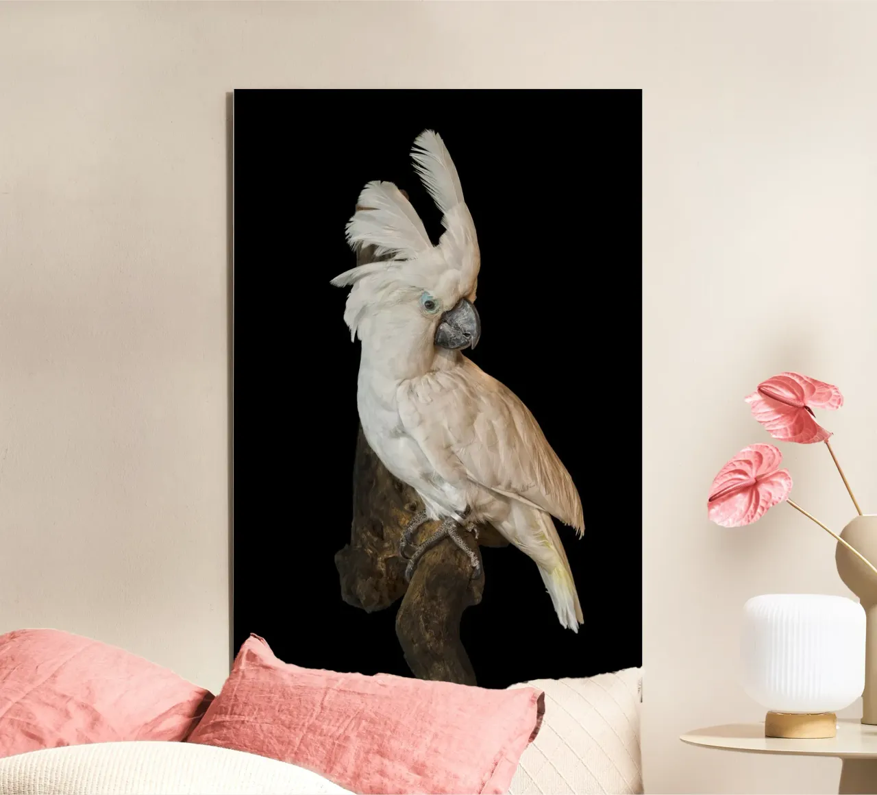 Cacatua bianco alluminio dibond da Curious Collections by Marielle Leenders