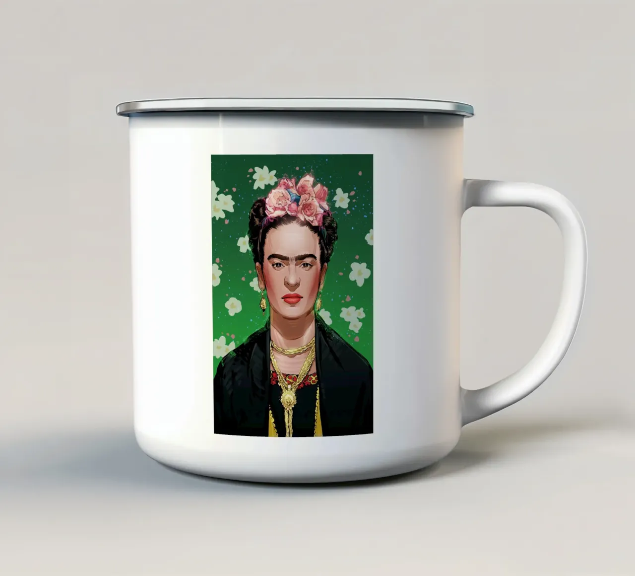 Frida Kahlo tazza in smalto da nabakumov