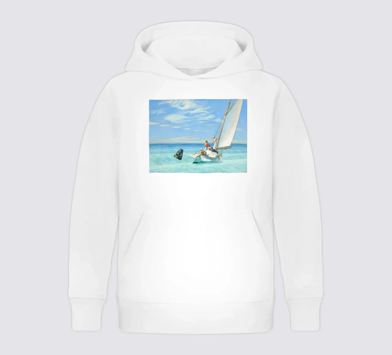 Edward Hopper - mareggiata a terra felpa bambino con cappuccio da Timeless Artworks