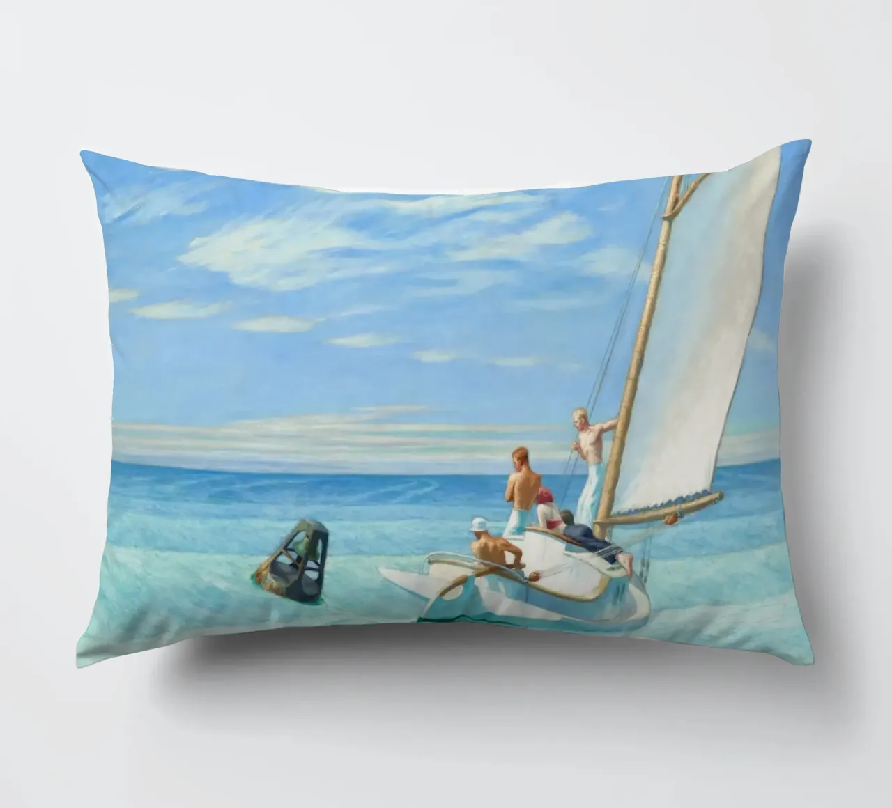 Edward Hopper - mareggiata a terra cuscino da Timeless Artworks