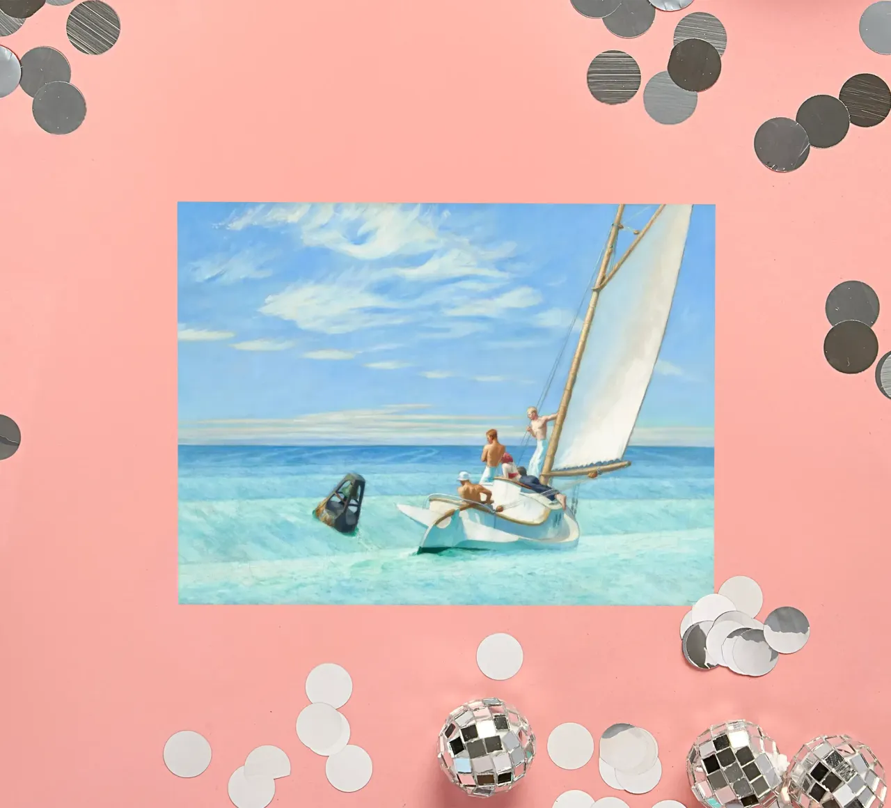 Edward hopper - ground swell sticker by Timeless Artworks