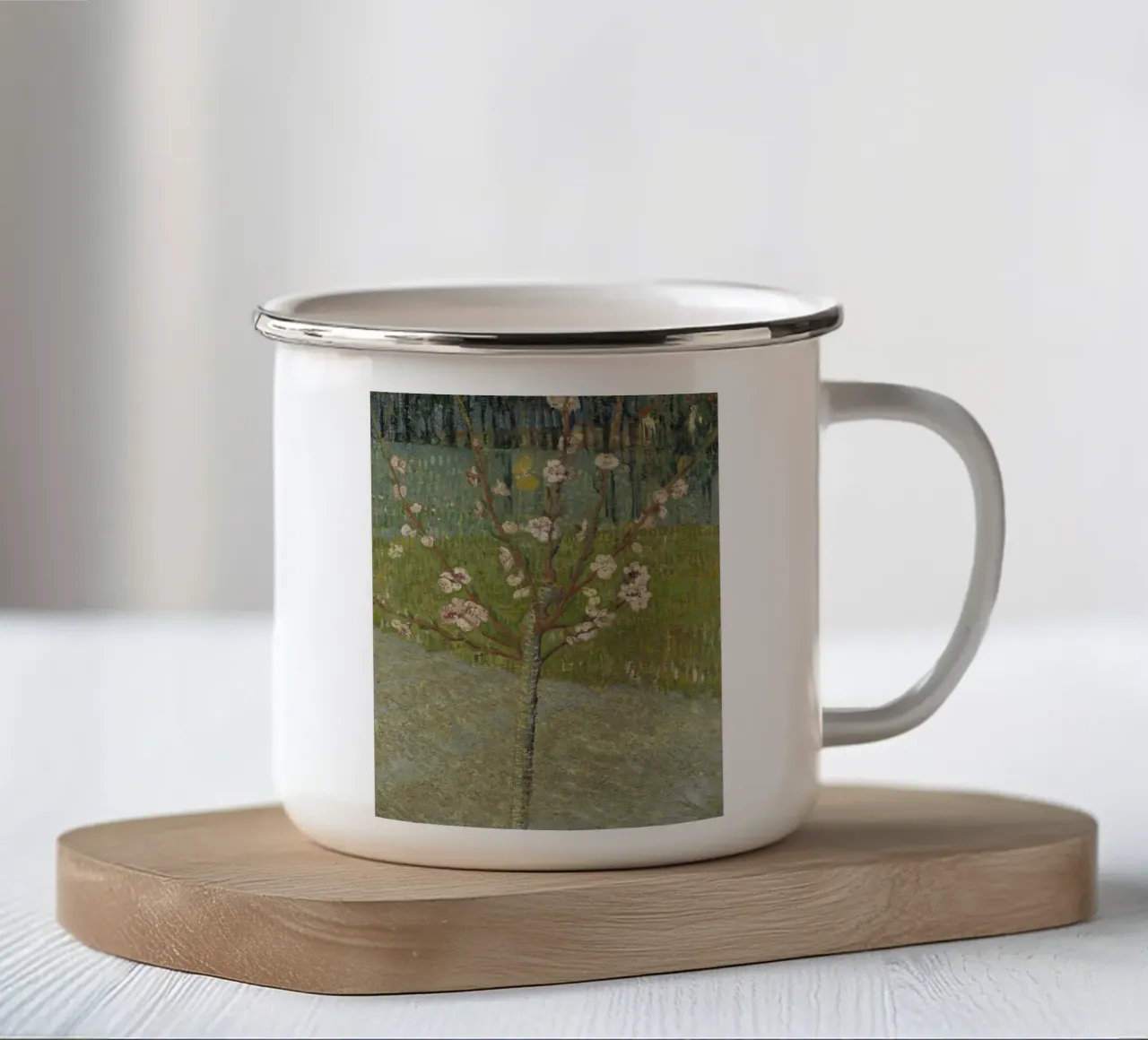 Vincent van Gogh - Mandorlo in fiore, 1888 tazza in smalto da Timeless Artworks