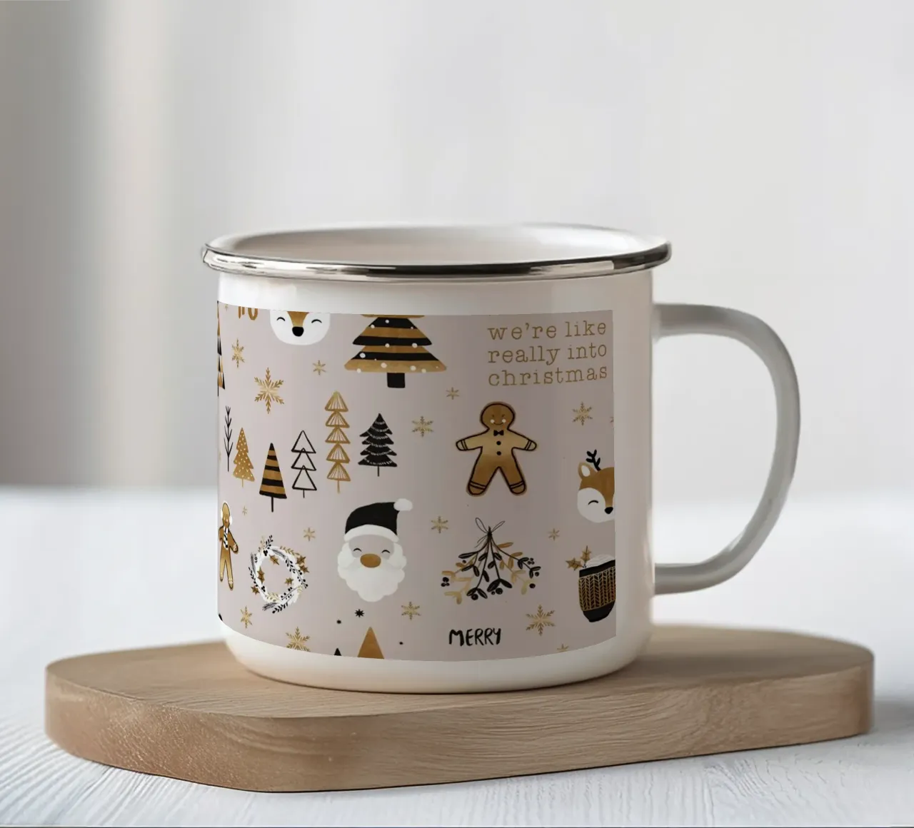 Cervo di Natale tazza in smalto da Orara Studio