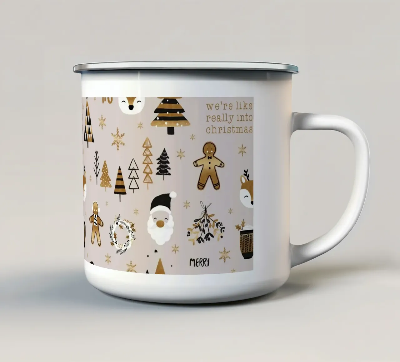 Cervo di Natale tazza in smalto da Orara Studio