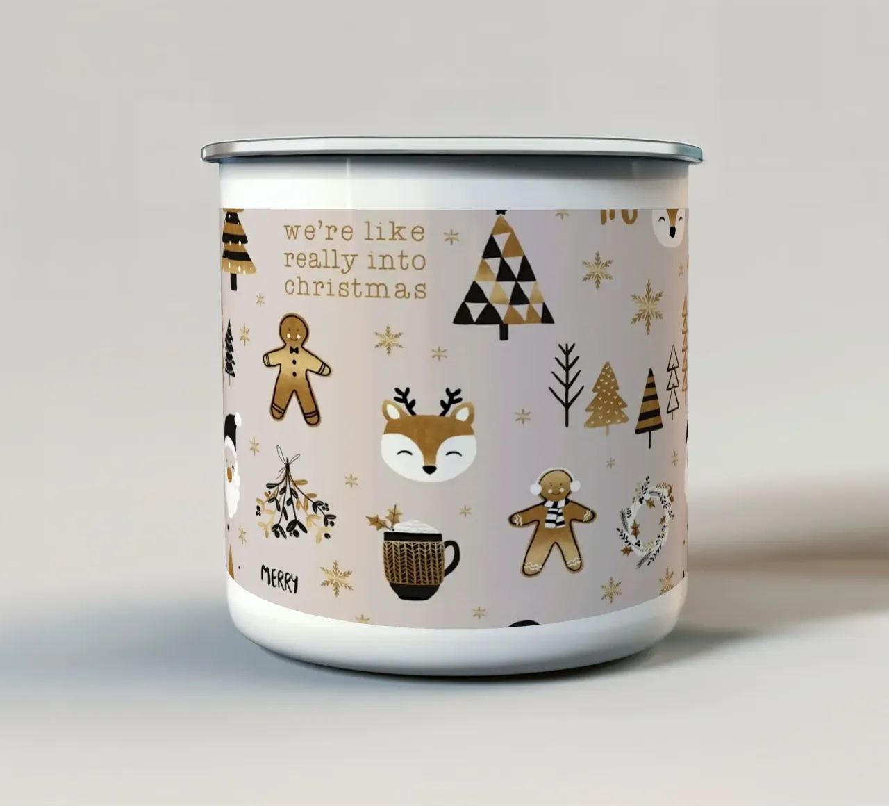 Cervo di Natale tazza in smalto da Orara Studio