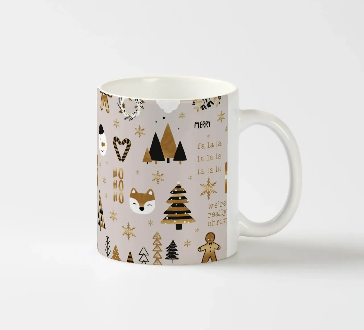 Kerstmis Fa La La keramische mok van Orara Studio