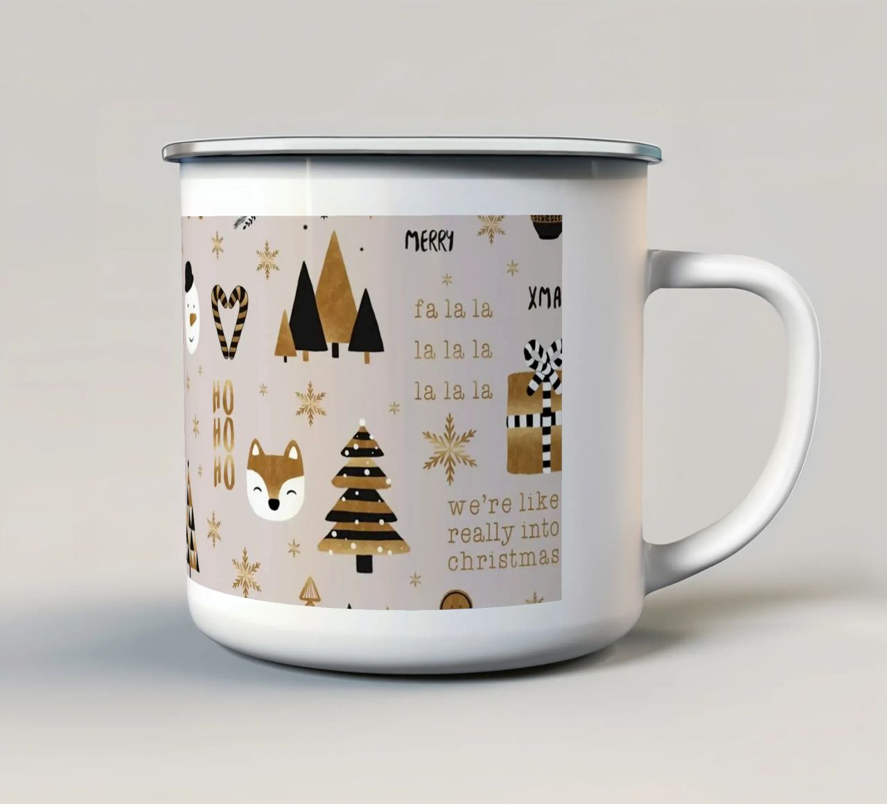 Xmas Fa La La tazza in smalto da Orara Studio
