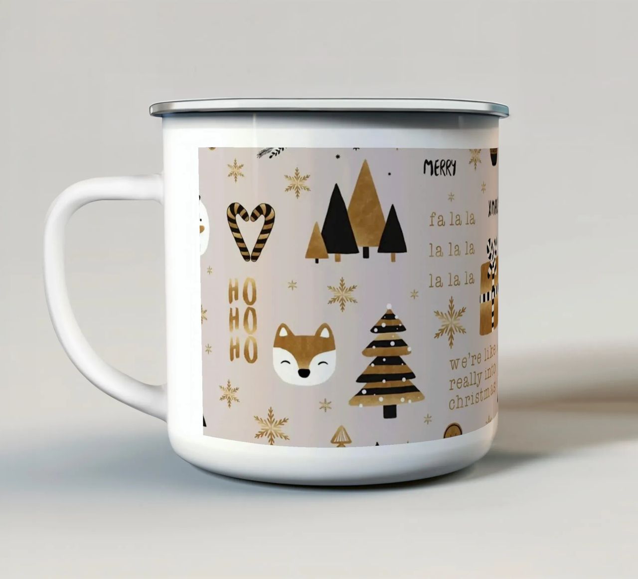 Xmas Fa La La tazza in smalto da Orara Studio