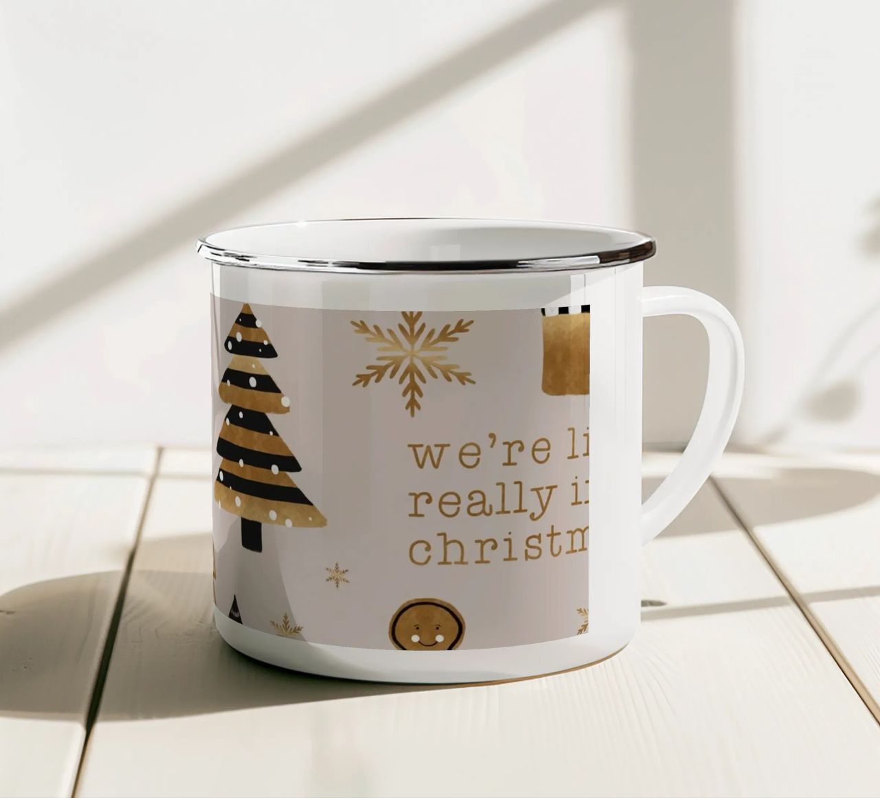 Volpe di Natale tazza in smalto da Orara Studio