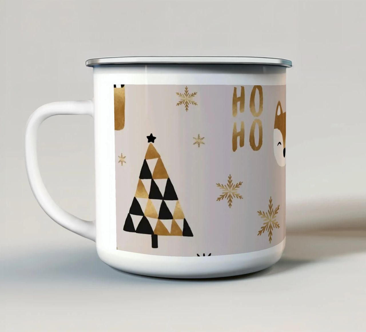 Volpe di Natale tazza in smalto da Orara Studio