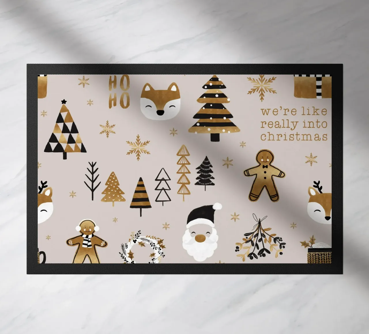 Xmas Geometric doormat by Orara Studio