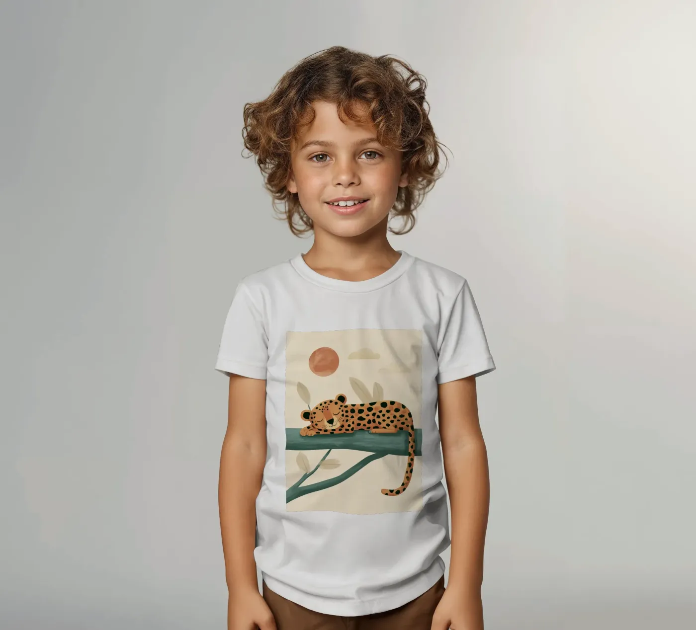 Napping Leopard kinder t-shirt van Lilo