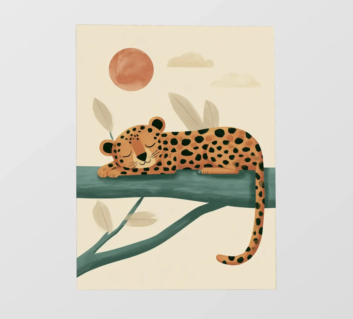 Napping Leopard fotobehang van Lilo