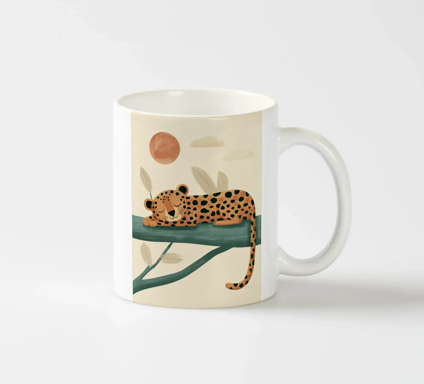Napping Leopard ceramic mug by Lilo